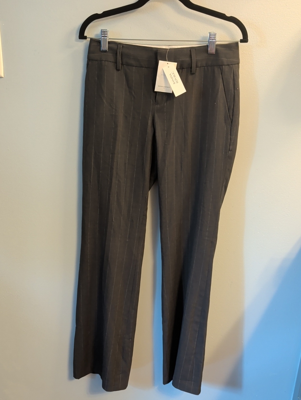 Banana Republic Women's Charcoal Pinstripe Dress Pants
